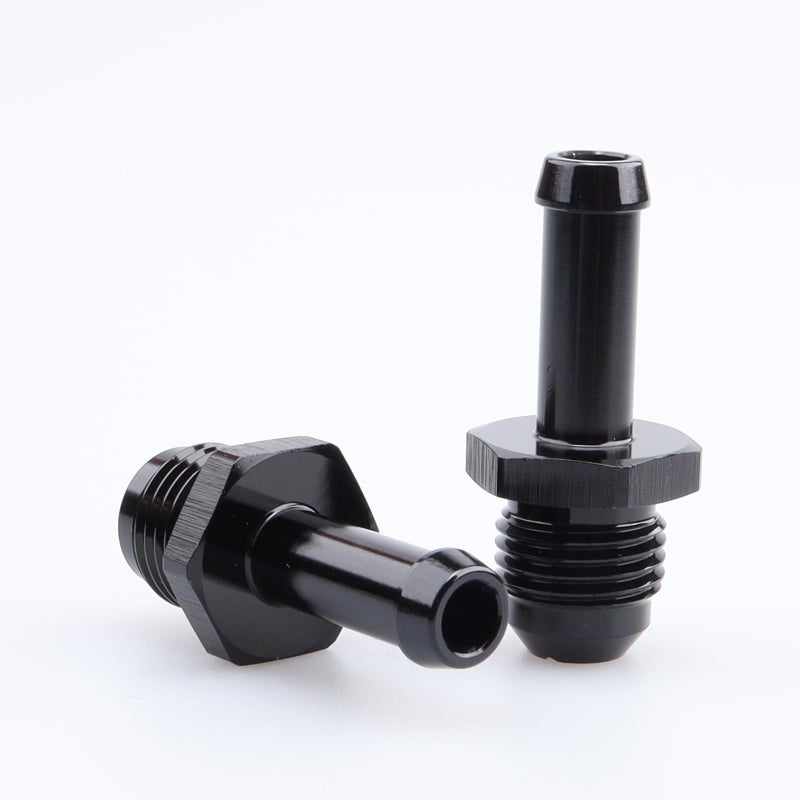 AC PERFORMANCE -6 AN Male Flare to 5/16" Push on Hose Barb Adapter Fitting Aluminum Black, Pack of 2 - Image 4
